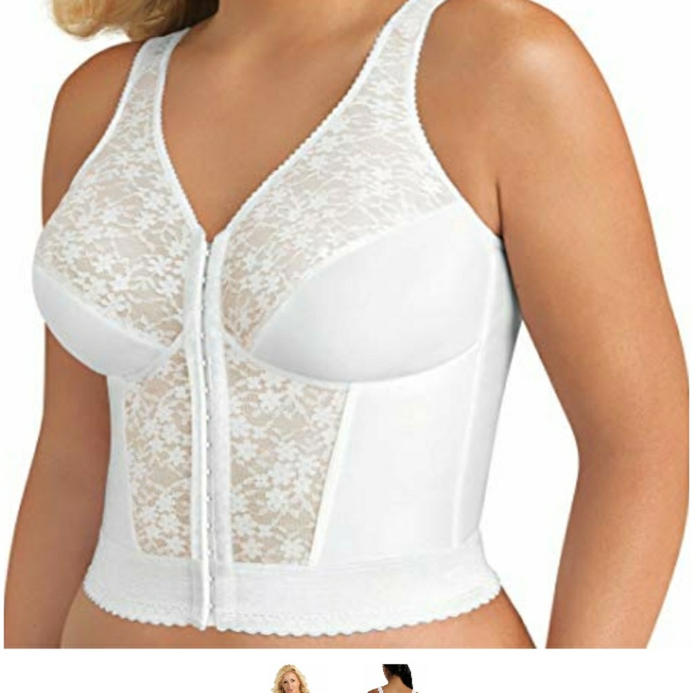 Exquisite form Longline lace Posture Bra White.